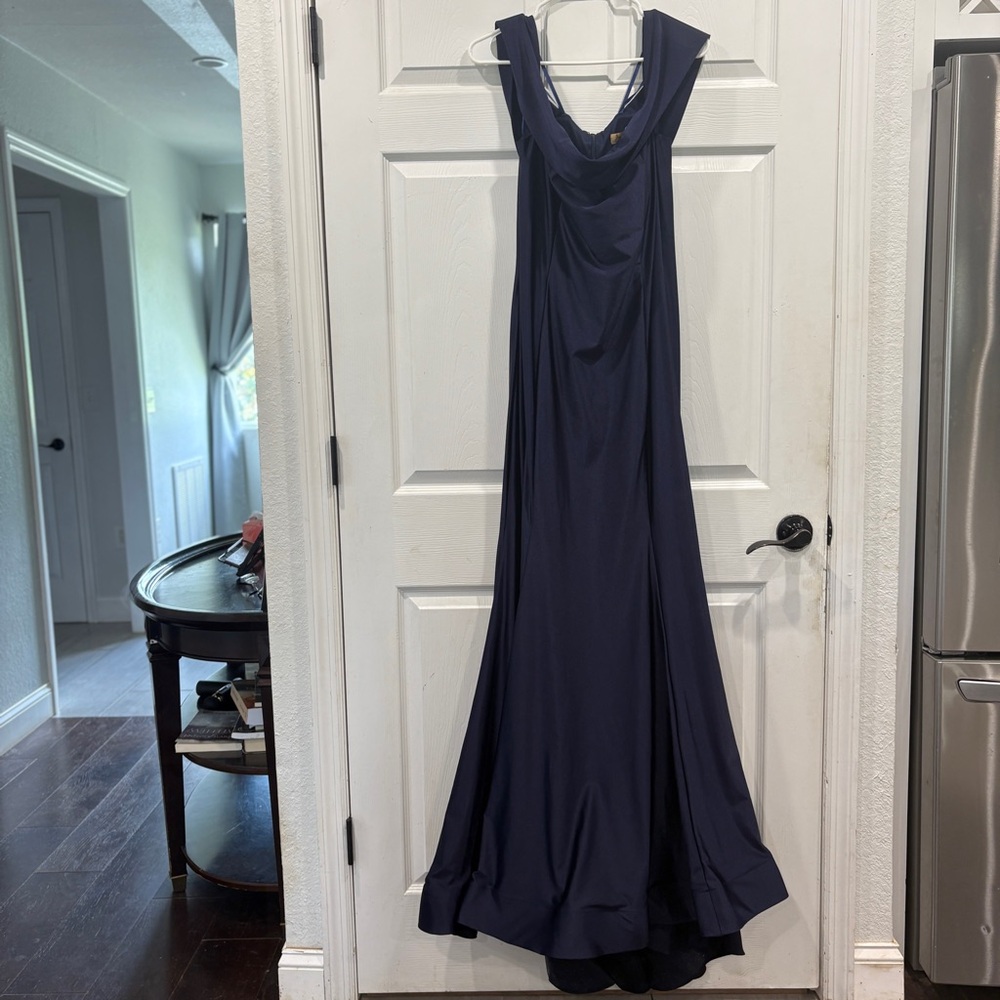 Off Shoulder Navy Amelia Couture Formal Dress Size 14